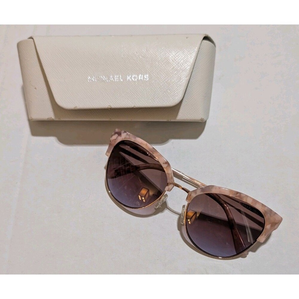 Michael Kors Savannah MK1033 Pink Tortoise Cat Eye Sunglasses With Case